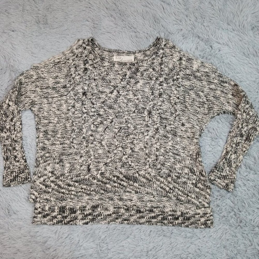 Vintage Havana Womens Sweater Multicolor S Cold Shoulder Oversized Split‎ Hem